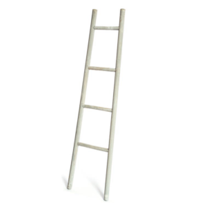 Scaletta in legno bianco invecchiato shabby 150cm