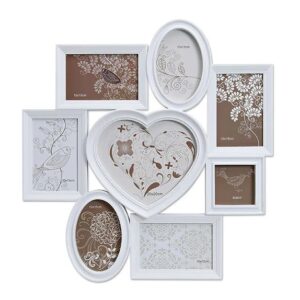 Portafoto multi con cuore bianco