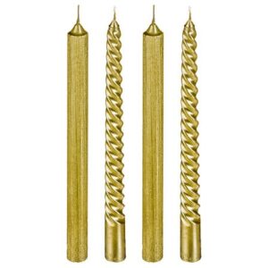 Set 4 candele oro lucido