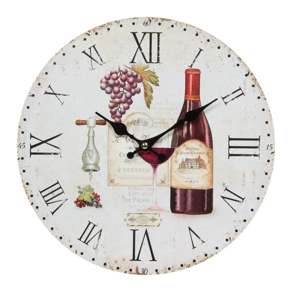 Orologio con uva e vino rosso