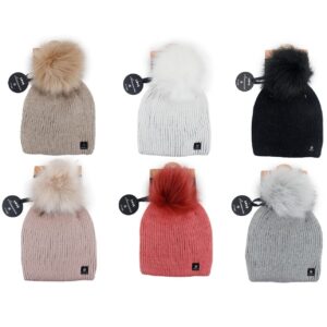 Berretto donna con glitter nascosti e pompon