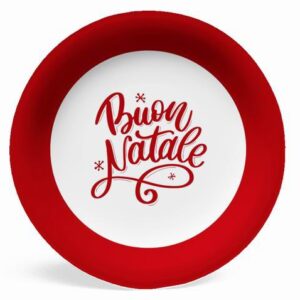 Set 6 piatti in carta rotondi Buon Natale