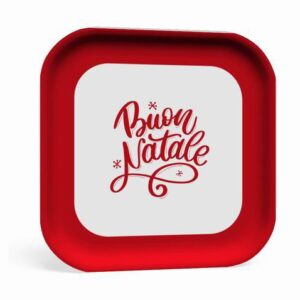 Set 6 piattini quadrati in carta Buon Natale