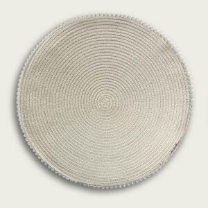 Tovaglietta americana rotonda beige con pallini
