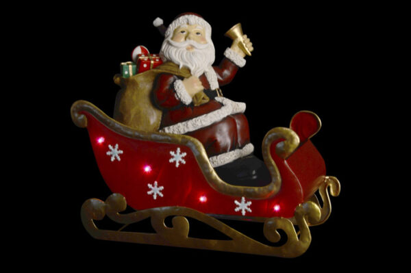 Slitta con Babbo Natale in resina - immagine 2