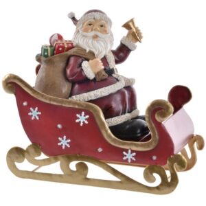 Slitta con Babbo Natale in resina