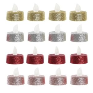 Set 4 candeline a led in quattro colori glitter