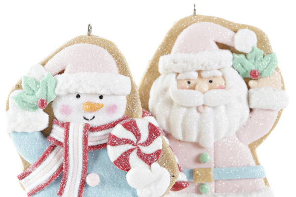 Babbo Natale o pupazzo di neve con glitter in resina - immagine 2