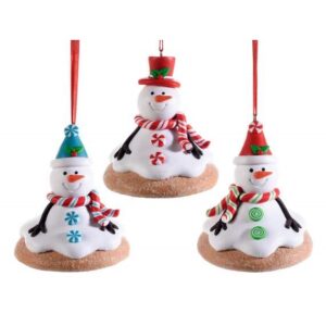 Pupazzo di neve in resina con glitter da appendere