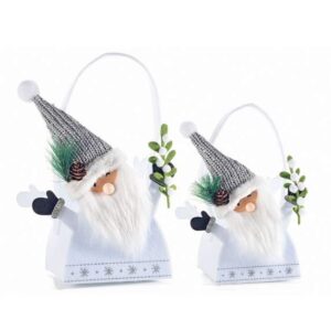Borsine Babbo Natale con cappello in panno