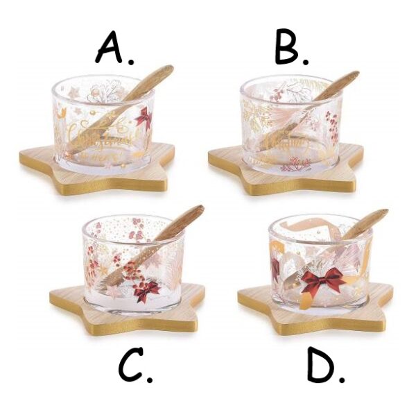 Set aperitivo in vetro e legno