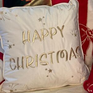 Cuscino beige Happy Christmas