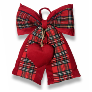 Fiocco fuoriporta tartan con cuore