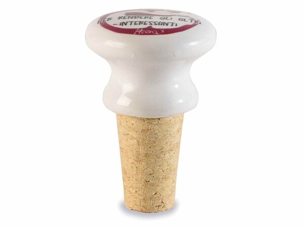 Tappo in ceramica e sughero con vari decori - immagine 2