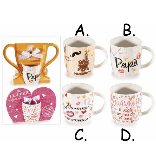 Tazza in porcellana mamma o papà