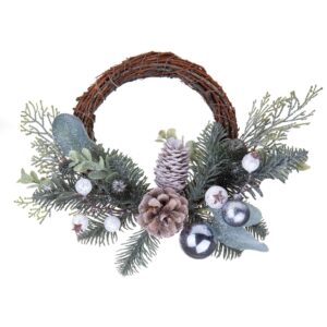 Ghirlanda Willow con bacche bianche e pigne