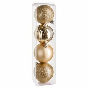 Set 4 palle di natale oro D.80mm