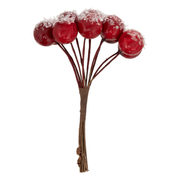 Set 4 pick bacche rosso innevato - immagine 3