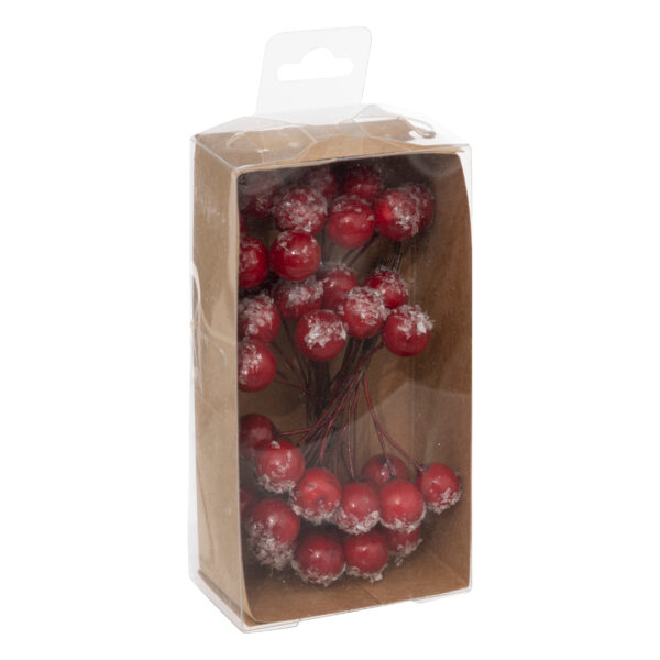 Set 4 pick bacche rosso innevato - immagine 2