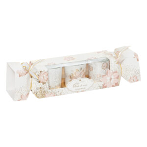 Set 3 candele decorate al profumo di Perle di Rosa in scatola regalo