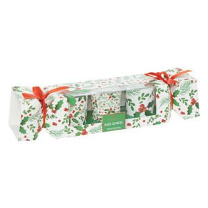 Set 3 candele decorate al profumo di bacche glassate in scatola regalo