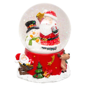 Sfera Babbo Natale con neve