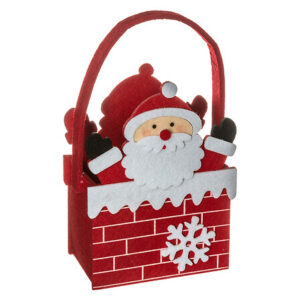 Borsetta in feltro babbo natale nel camino