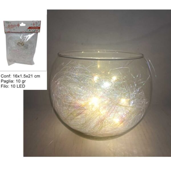 Paglia laminata Rainbow con filo luci LED