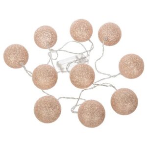 Ghirlanda di palline LED rosa glitter