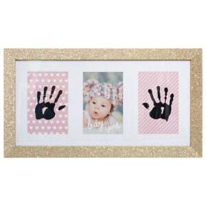 Kit impronta con porta foto glitter oro