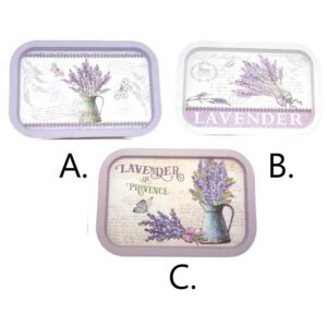 Vassoio in metallo con lavanda