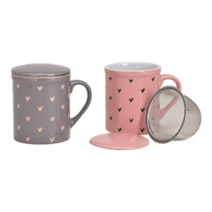 Tisaniera in ceramica con cuoricini