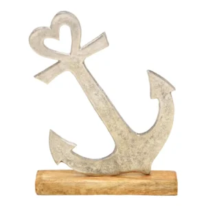 Ancora con cuore in legno e alluminio