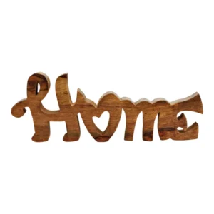 Scritta Home in legno di mango con cuore 40cm