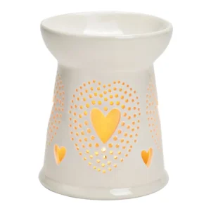 Bruciatore cuore in porcellana bianco