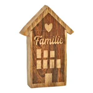 Casetta Famille con cuore in legno di mango