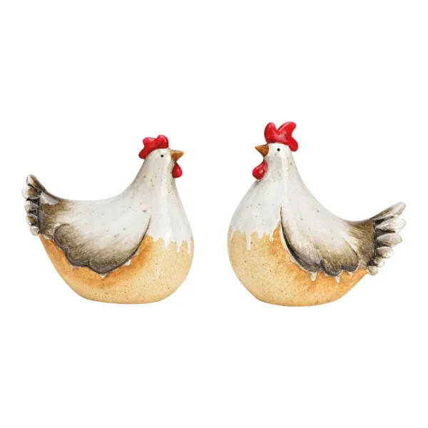 Gallo o gallina Country in ceramica