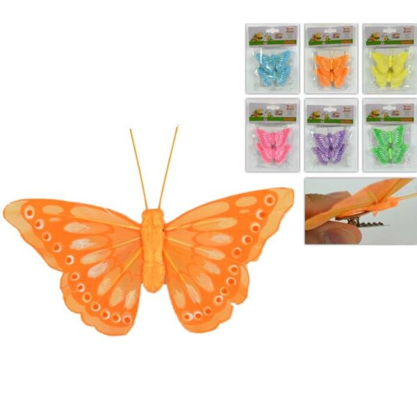Set 2 farfalle con clip