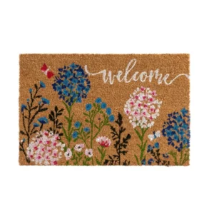 Zerbino Welcome con fiorellini rosa e azzurro