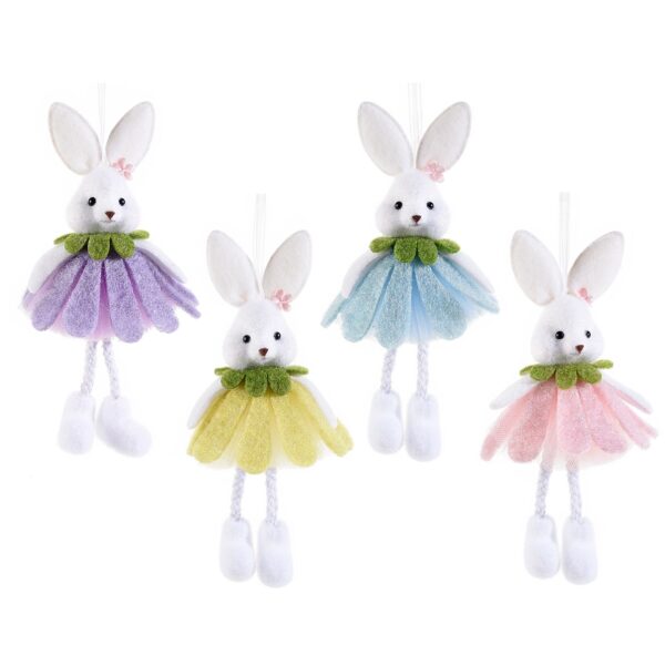 Coniglietto con vestito a fiore da appendere