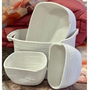 Cesta in corda bianco