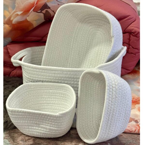 Cesta in corda bianco