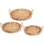 Vassoio in giacinto rotondo con manici