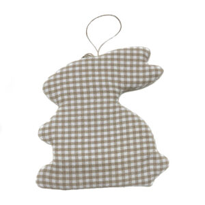 Presina coniglio a quadretti beige e bianco