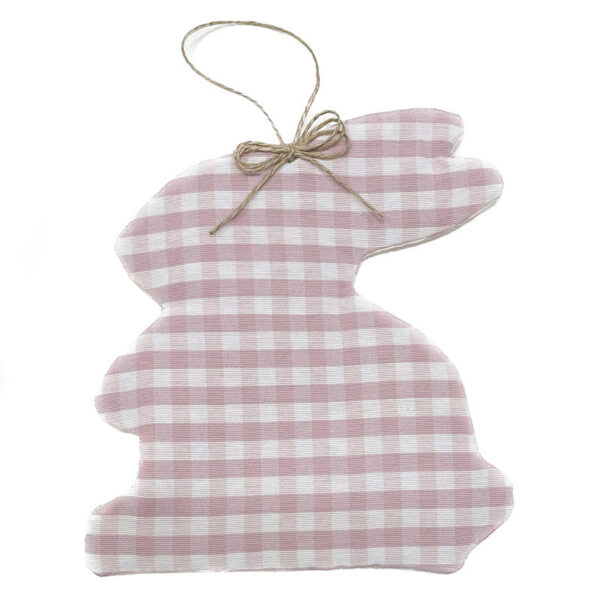 Presina coniglio a quadretti rosa e bianco