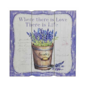 Quadro in legno lavanda "Where there is love"