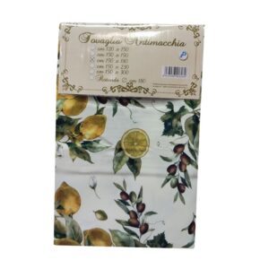 Tovaglia antimacchia con olive e limoni 140x180cm