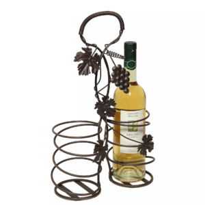 Porta bottiglie Wine in ferro marrone antico