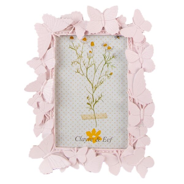Cornice portafoto con farfalle rosa