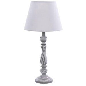 Lampada da tavolo in legno lavorato
